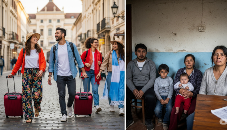 Viajes al exterior y hambre en casa: la Argentina de las dos velocidades