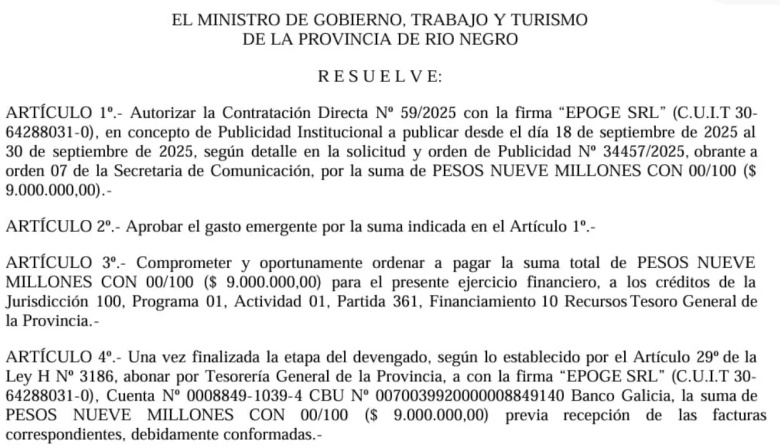 Legisladores piden explicaciones al gobierno rionegrino por millonaria contratación de una consultora vinculada a LLA