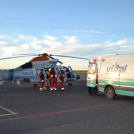 Operativo aéreo de Prefectura en la capital rionegrina salvó dos vidas